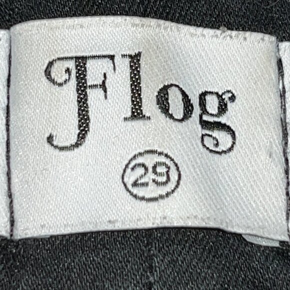 Bevy Flog - Amanda Black Wide Leg Flare Denim Raw Hem & Elastic Waist Jeans 29 - Picture 9 of 11